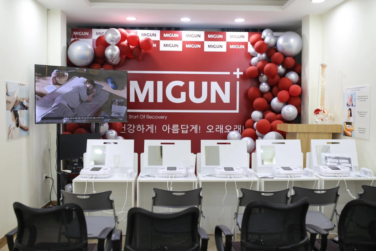 Không gian trải nghiệm thiết bị Re:vive_MH02 - Máy kích thích sóng siêu âm sử dụng cá nhân của Migun Life